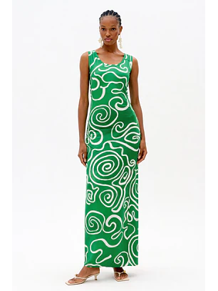 Vestido Comprido de Cavas SPIRAL HARMONY Verde - Lança Perfume