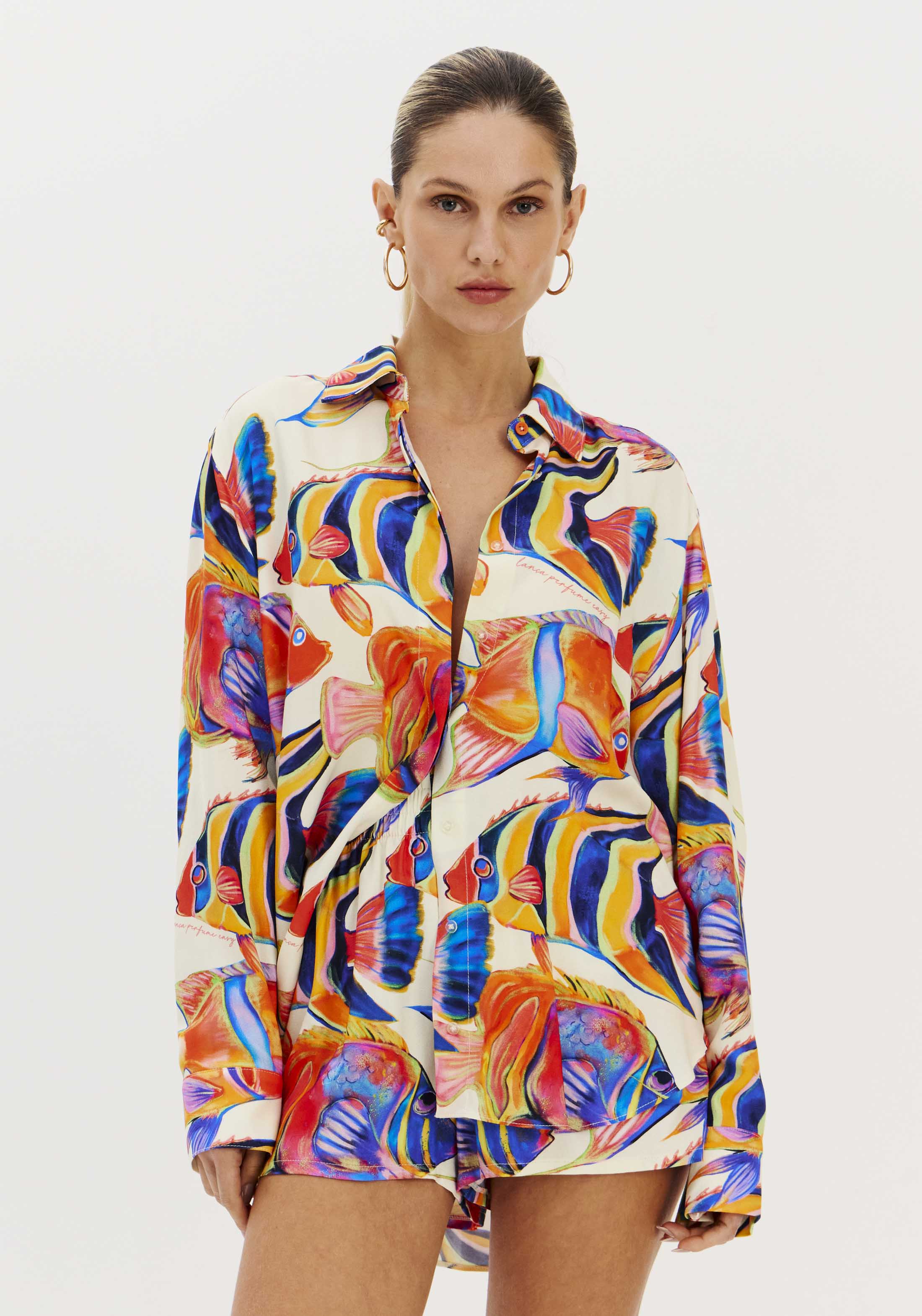 Camisa Solta Peixes OCEANI GLOW Multi - Lança Perfume 1