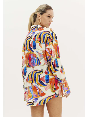 Camisa Solta Peixes OCEANI GLOW Multi - Lança Perfume