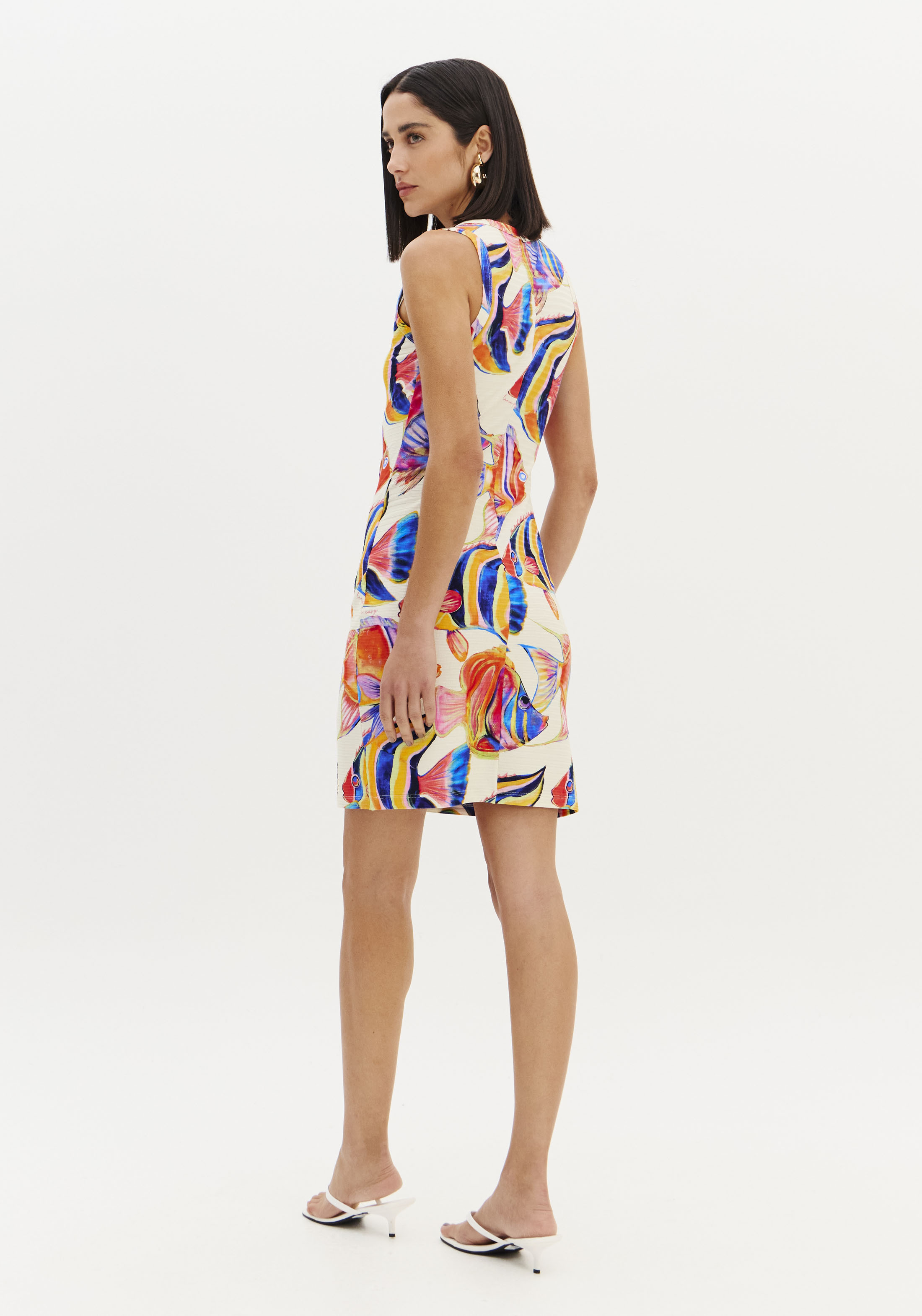 Vestido Canelado Curto Peixes OCEANI GLOW Multi - Lança Perfume  2