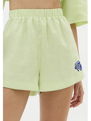 Calções em Linho Verde Lima - Lança Perfume 