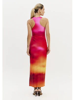 Vestido Comprido SUNSET MIRAGE Rosa - Lança Perfume