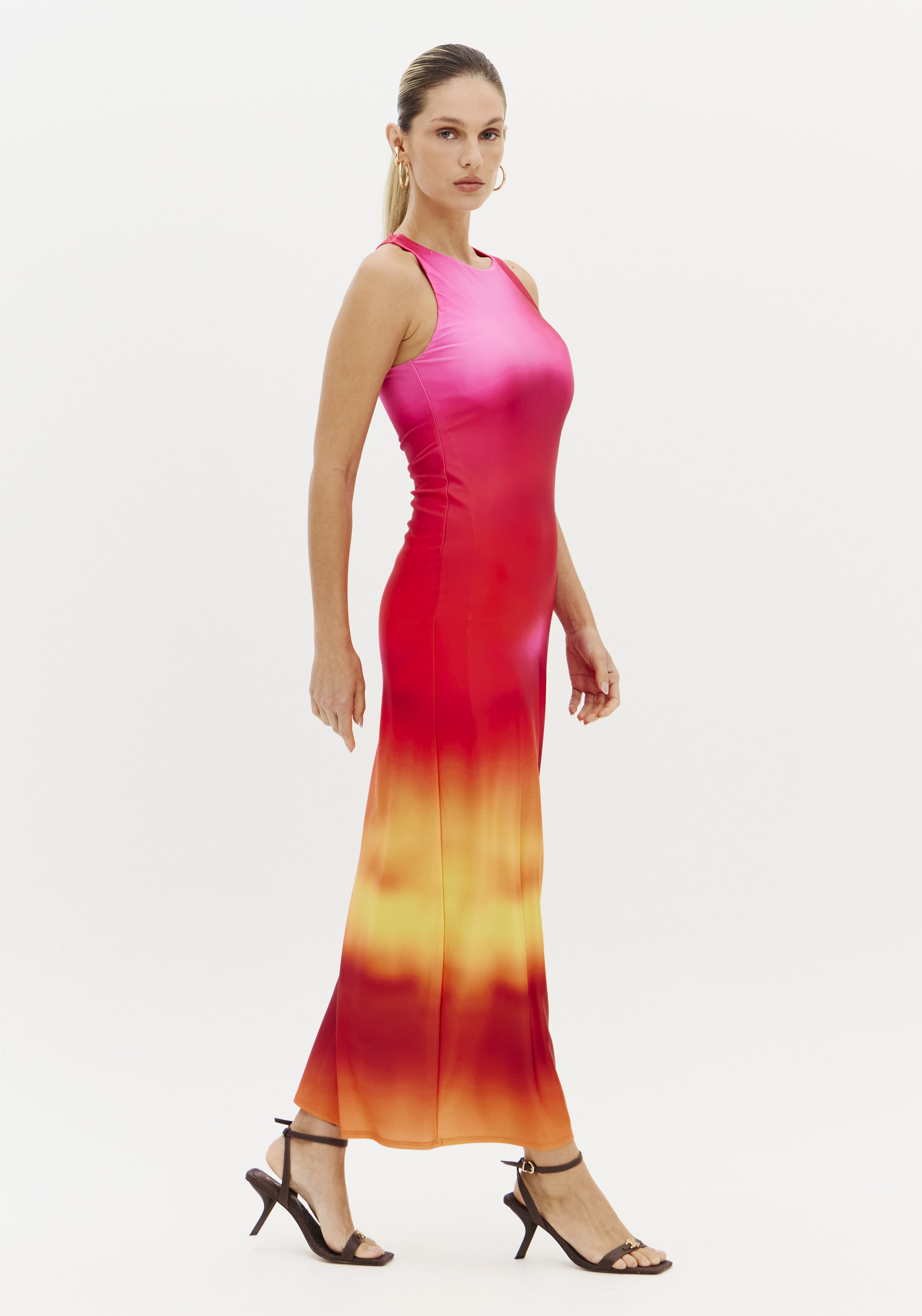 Vestido Comprido SUNSET MIRAGE Rosa - Lança Perfume 5