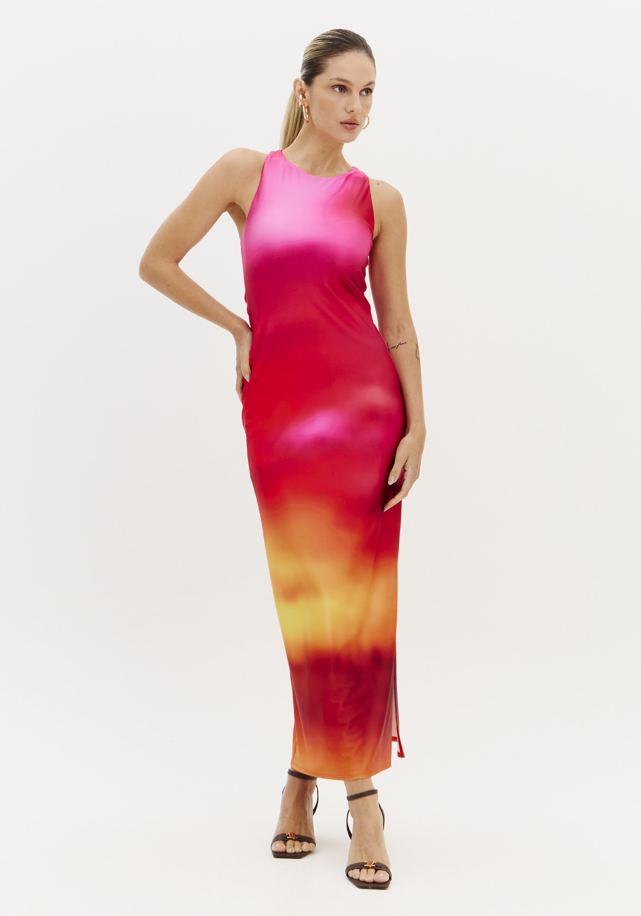 Vestido Comprido SUNSET MIRAGE Rosa - Lança Perfume 1