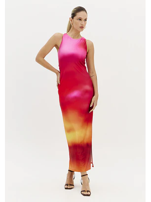 Vestido Comprido SUNSET MIRAGE Rosa - Lança Perfume