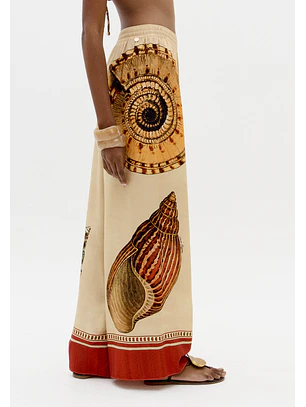 Calças Largas SHELLIS Bege - Lança Perfume