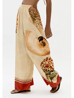 Calças Largas SHELLIS Bege - Lança Perfume