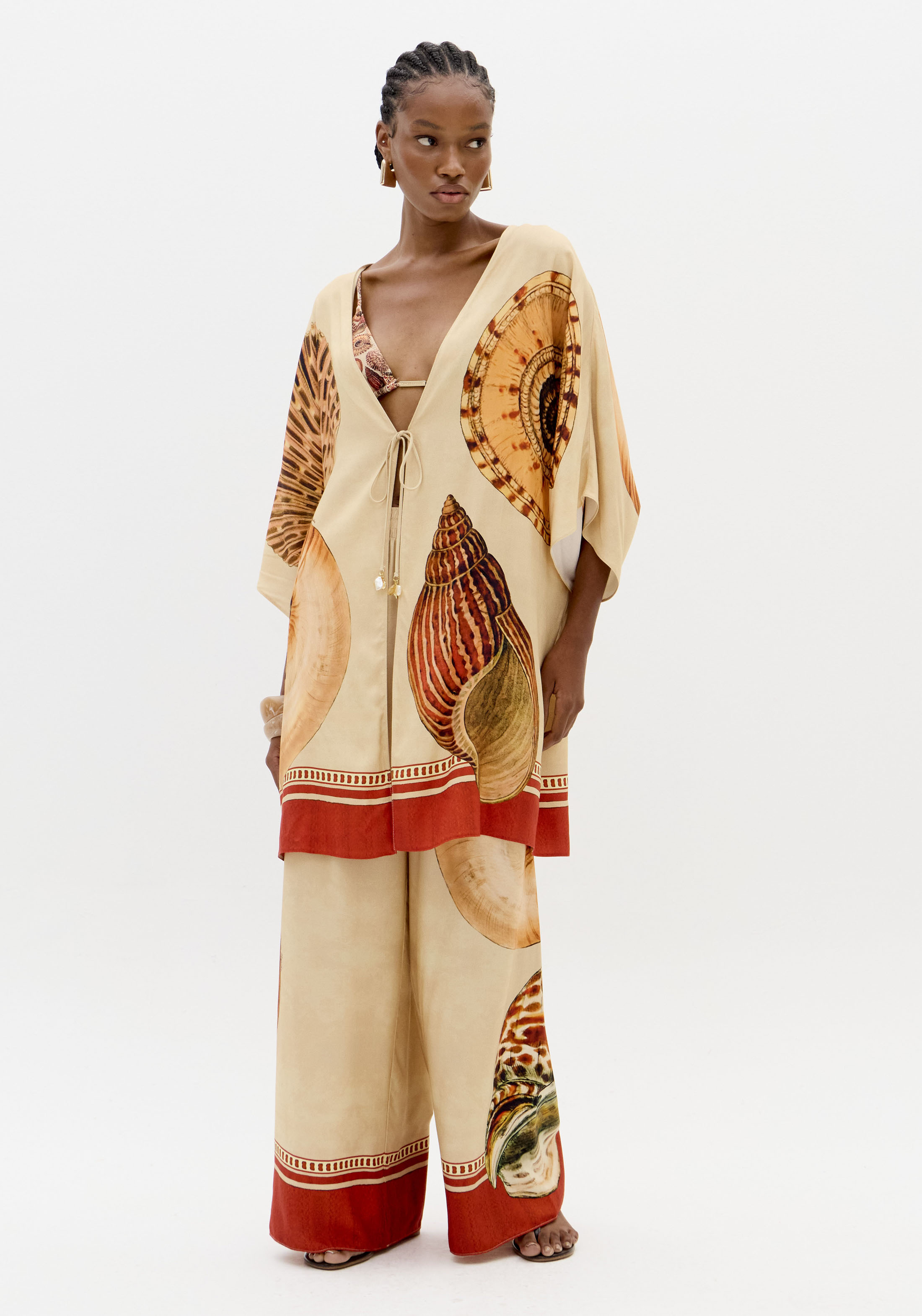 Kaftan Largas SHELLIS Bege - Lança Perfume  2