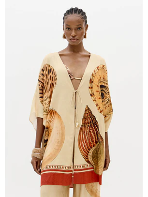 Kaftan Largas SHELLIS Bege - Lança Perfume 