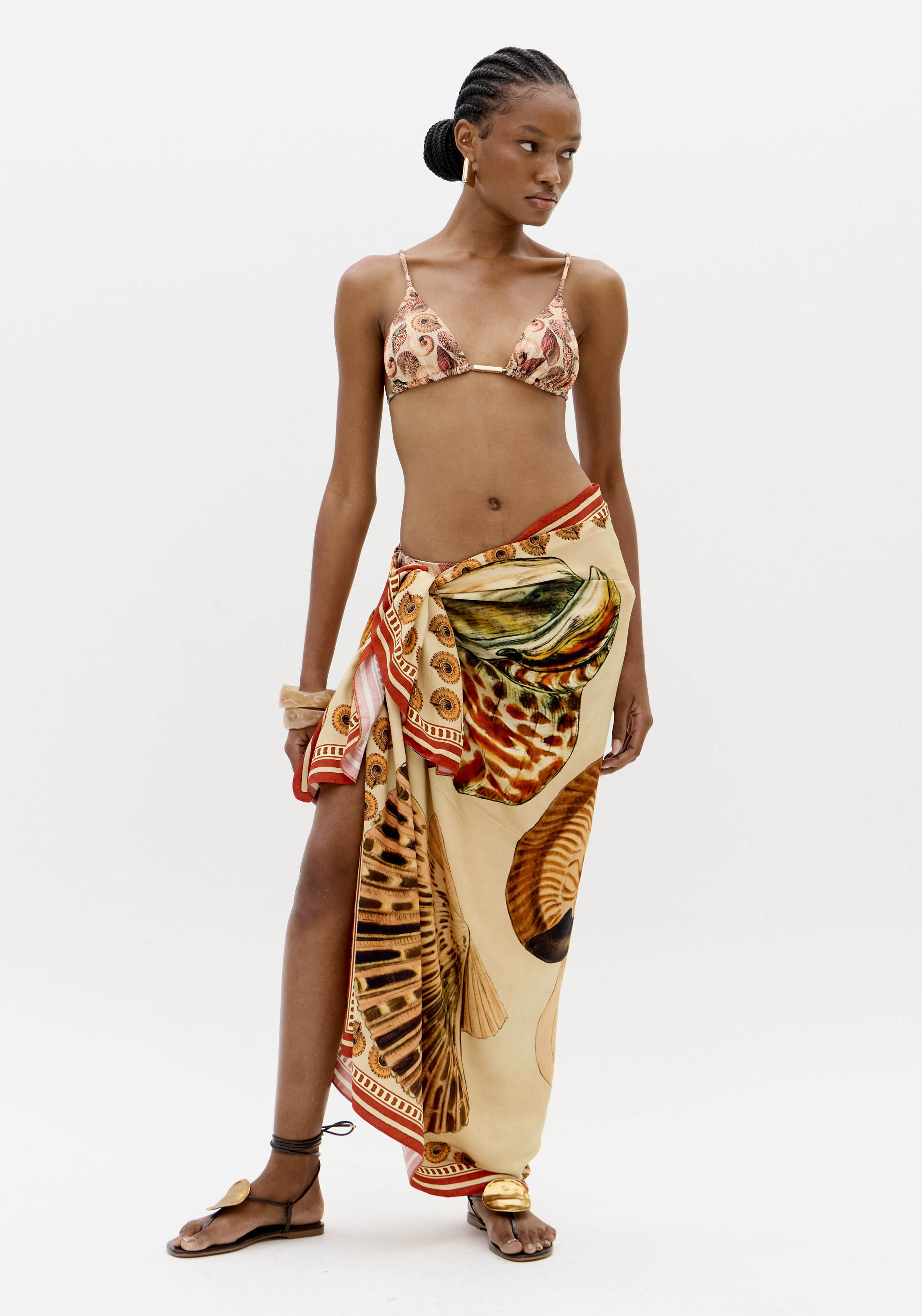 Pareo Lenço SHELLIS Bege - Lança Perfume  1