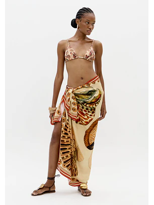 Pareo Lenço SHELLIS Bege - Lança Perfume 