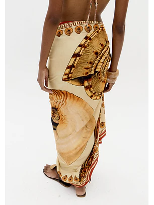 Pareo Lenço SHELLIS Bege - Lança Perfume 