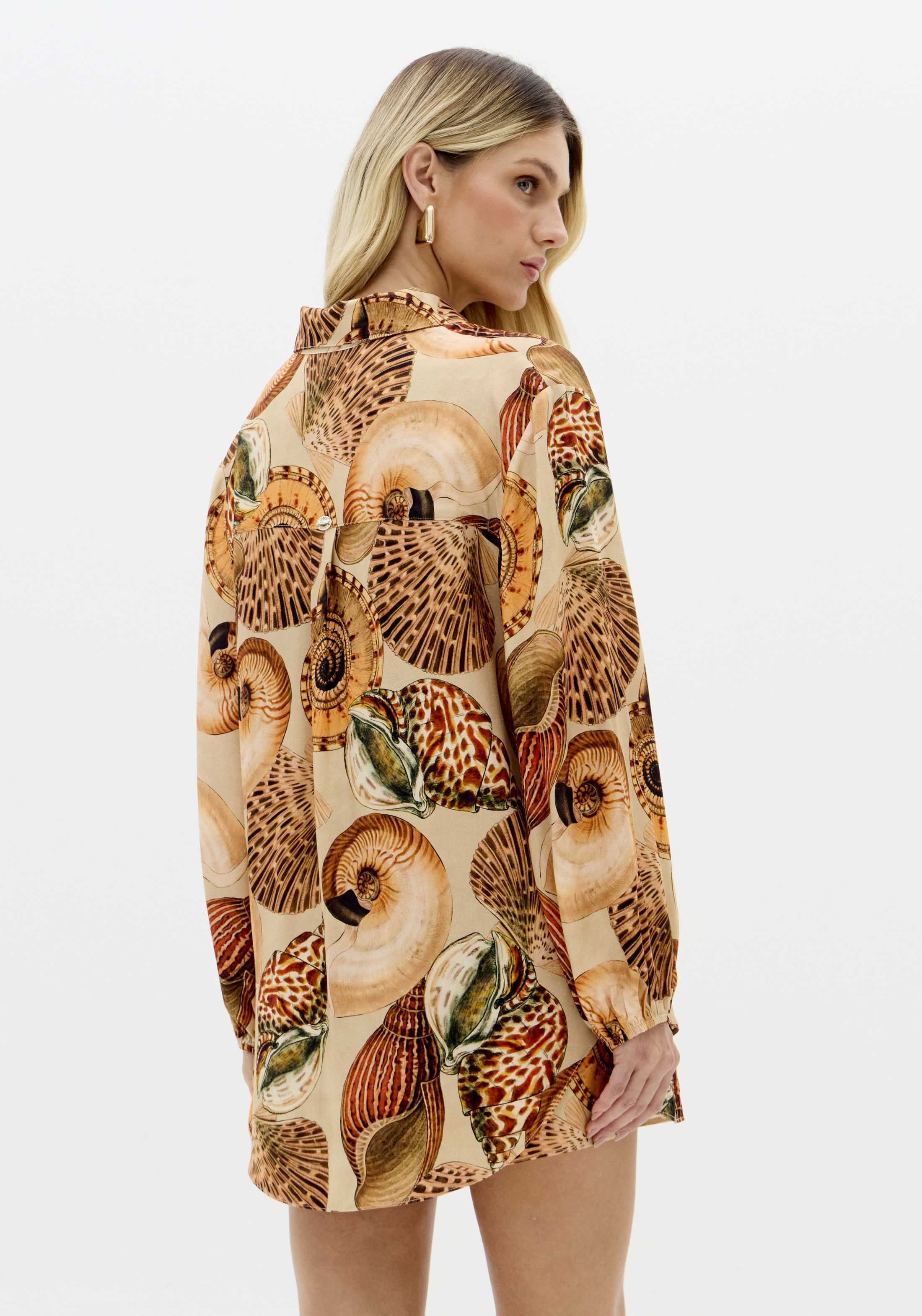 Camisa Estampada SHELLIS Bege - Lança Perfume  4