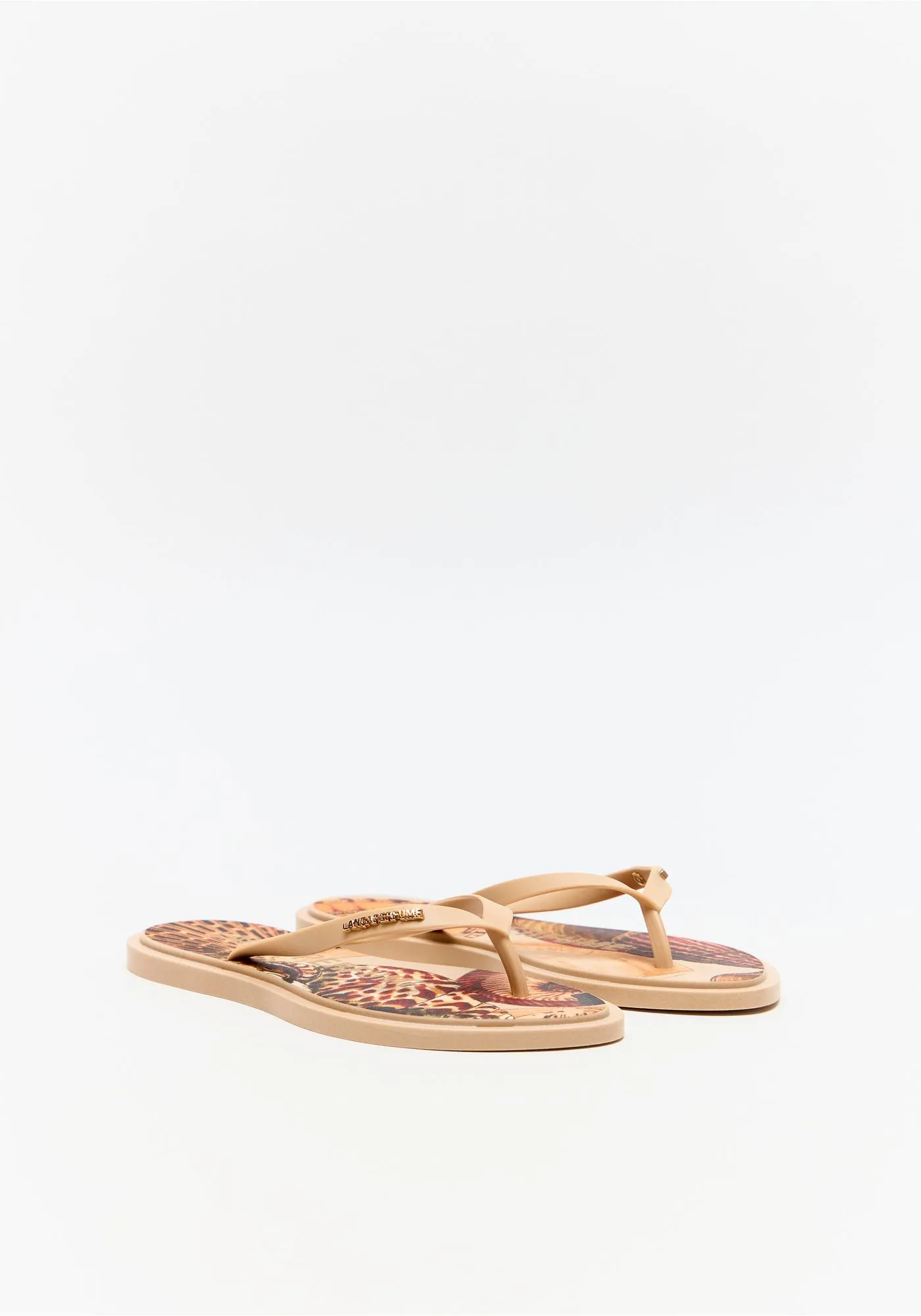 Chinelo Estampado SHELLIS Bege - Lança Perfume  3