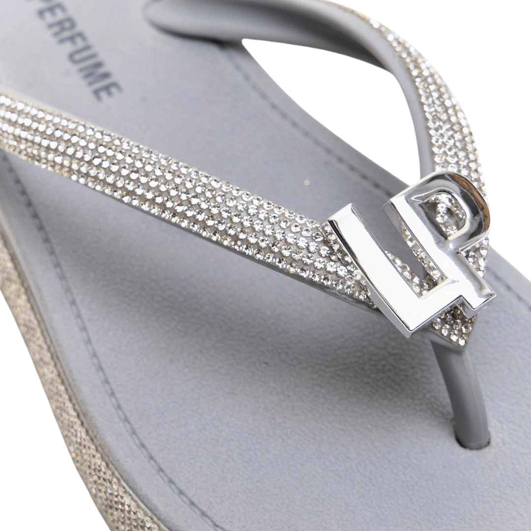 Chinelo Plataforma Strass Prata - Lança Perfume  4