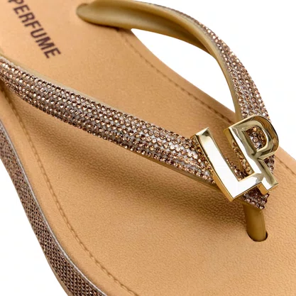 Chinelo Plataforma Strass Dourado - Lança Perfume 2