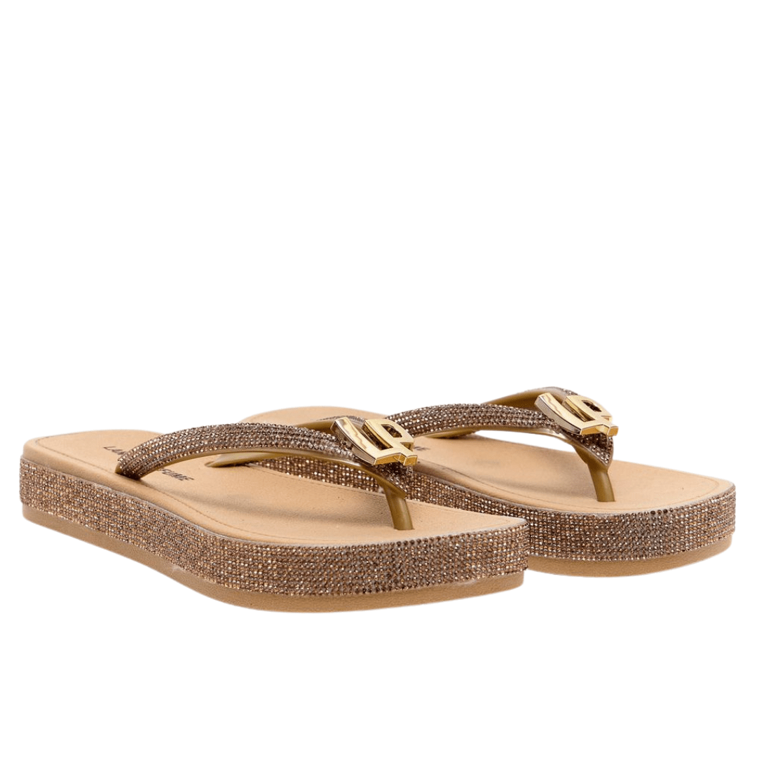Chinelo Plataforma Strass Dourado - Lança Perfume 3