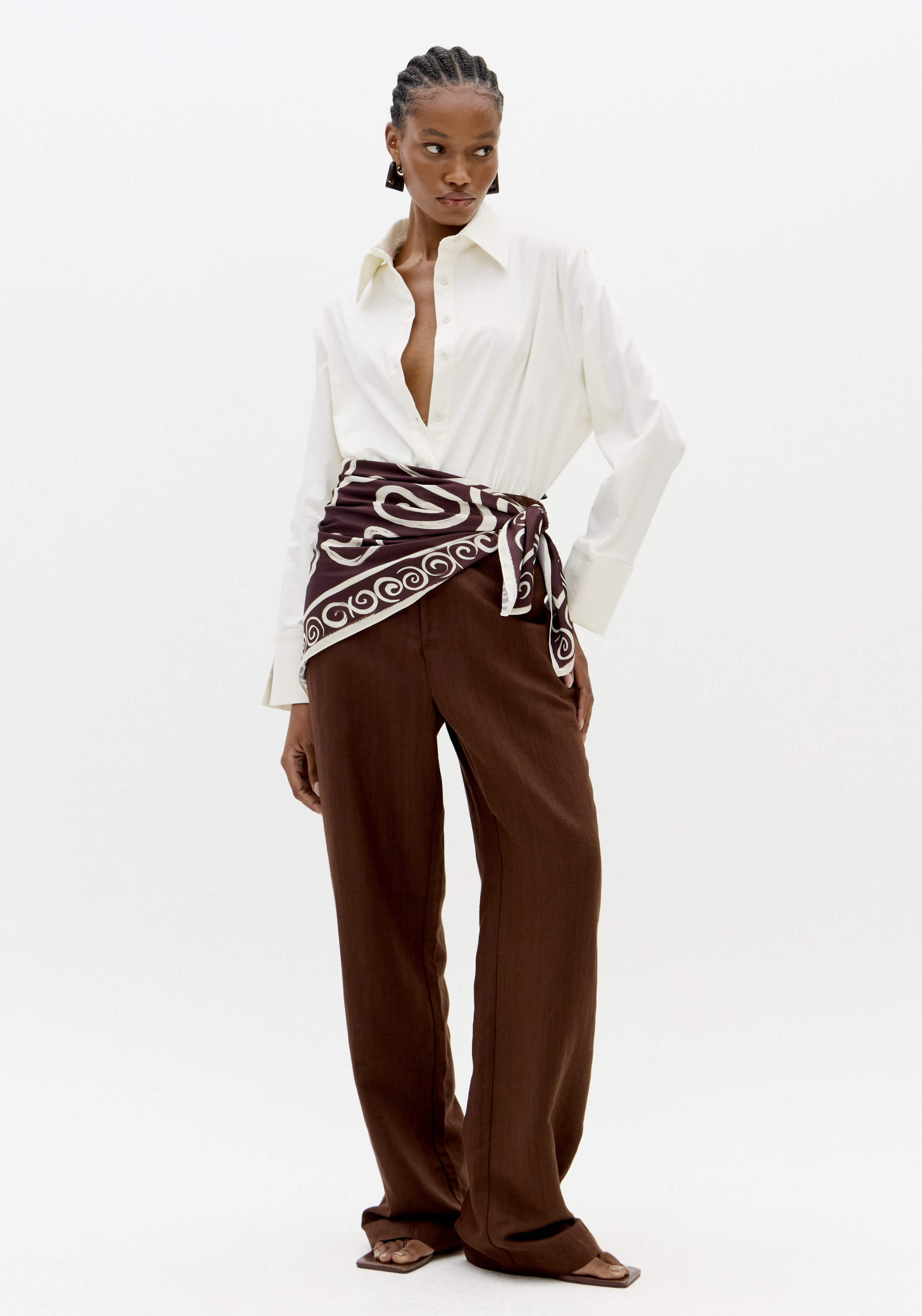 Lenço SPIRCAL Quadrado Castanho - Lança Perfume  3