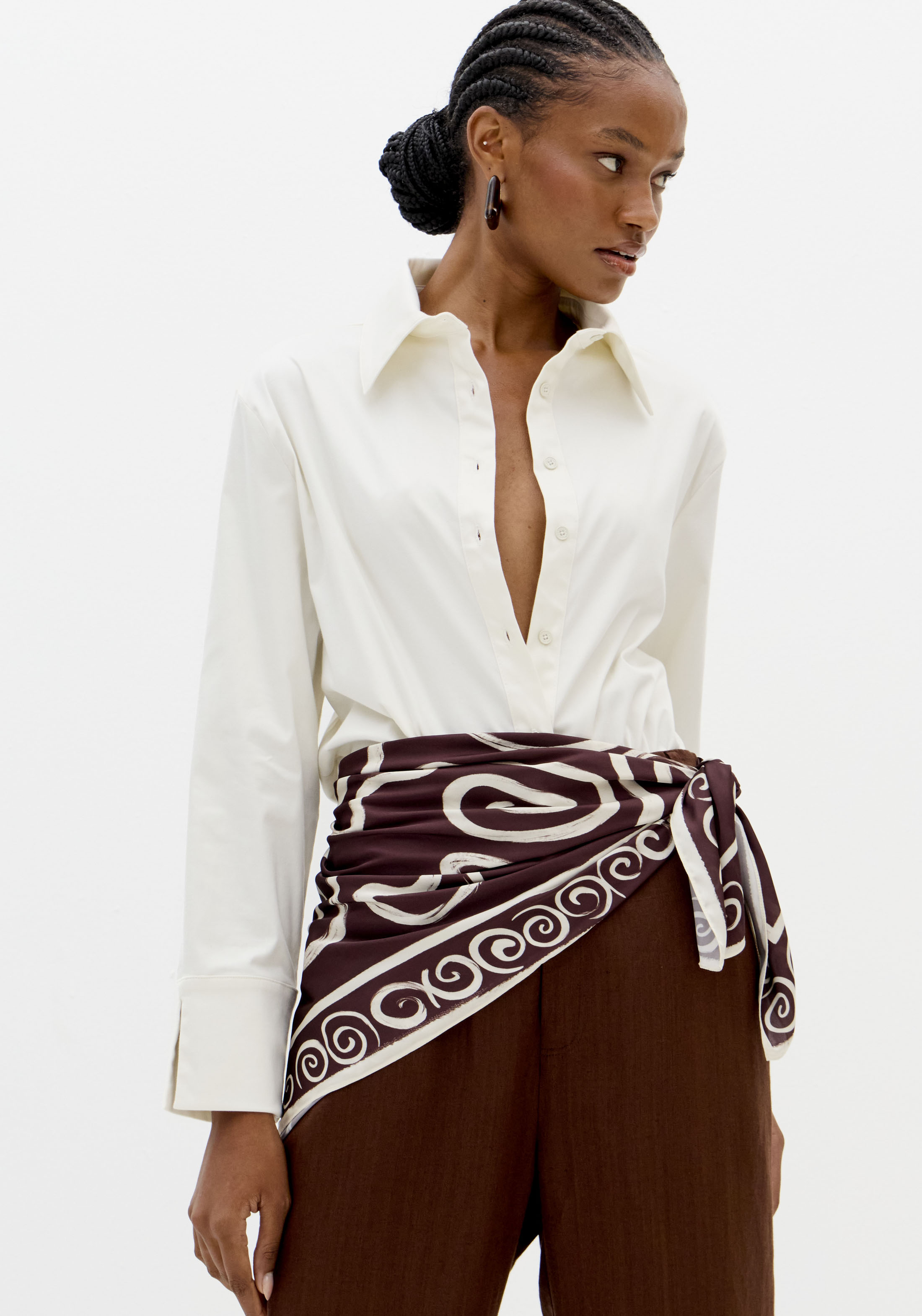 Lenço SPIRCAL Quadrado Castanho - Lança Perfume  2