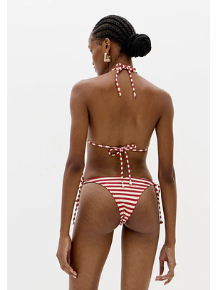 Biquiní Riscas Vermelho e Branco - Lança Perfume 