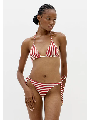 Biquiní Riscas Vermelho e Branco - Lança Perfume 