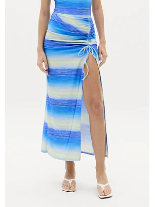 Saia Comprida SUMMER SEA Azul e Verde - Lança Perfume 