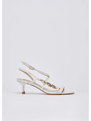 Sandália de Salto Baixo TESS 04 Branco - Liu Jo