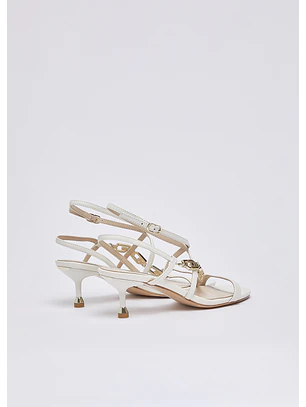 Sandália de Salto Baixo TESS 04 Branco - Liu Jo