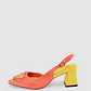 Sapato Salto Block Salmão e Amarelo - Menbur  - thumbnail 1