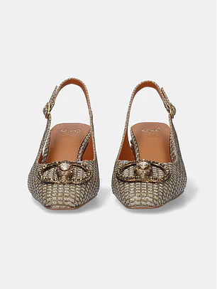 Sapato com Brilho Nadine-310 Dourado - EXÉ 