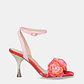 Sandália de Salto com Flores ANITA-116 Vermelho - EXÉ  - Thumbnail 1