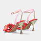 Sandália de Salto com Flores ANITA-116 Vermelho - EXÉ  - Thumbnail 3