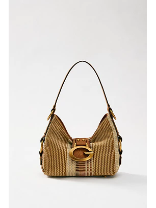 Mala de Ombro Pequena CAMDEN Rafia Camel - Guess