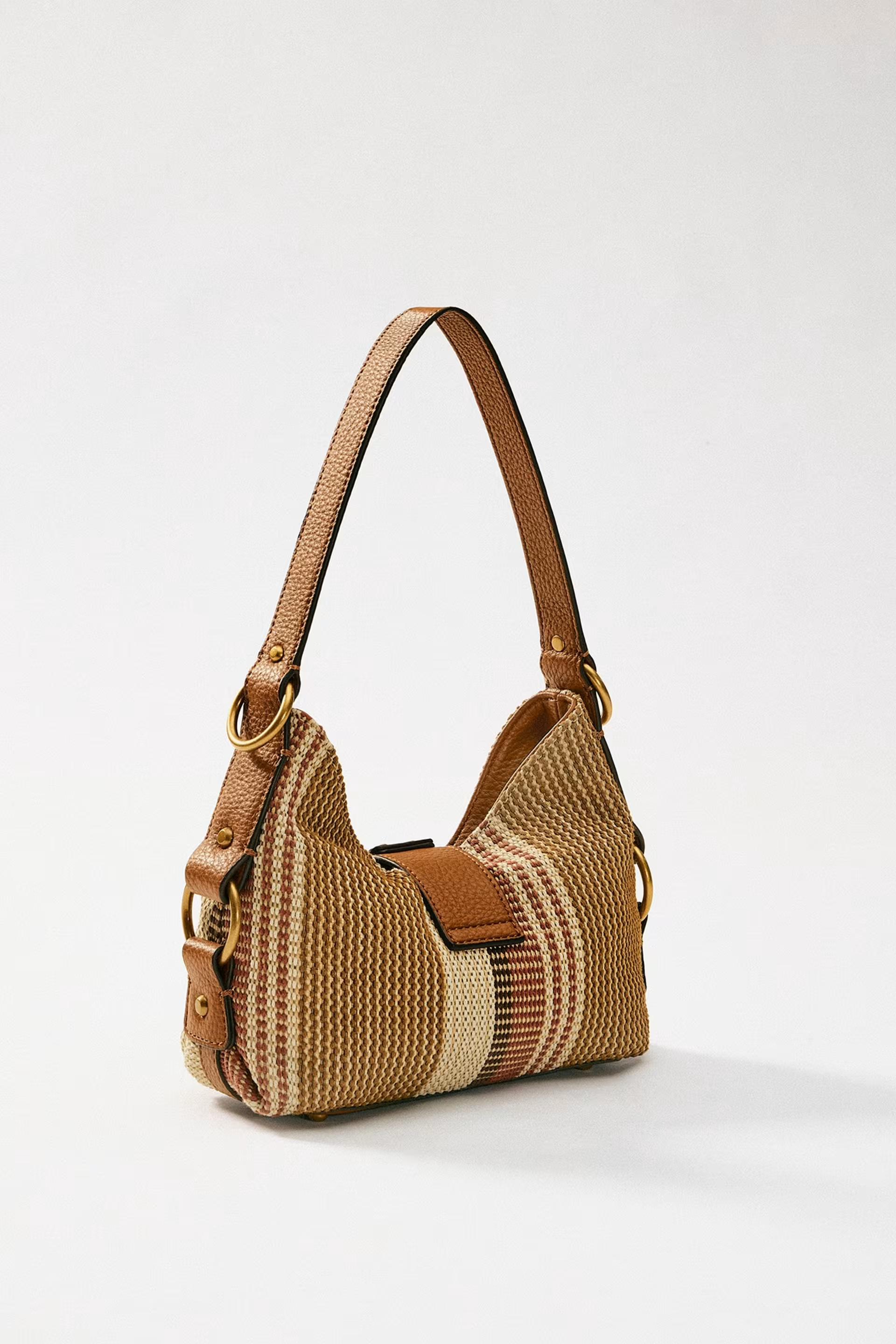 Mala de Ombro Pequena CAMDEN Rafia Camel - Guess 5