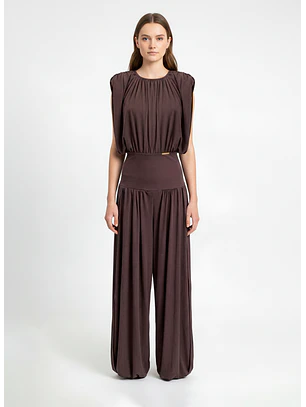 Macacão com Abertura Castanho - SAHOCO  