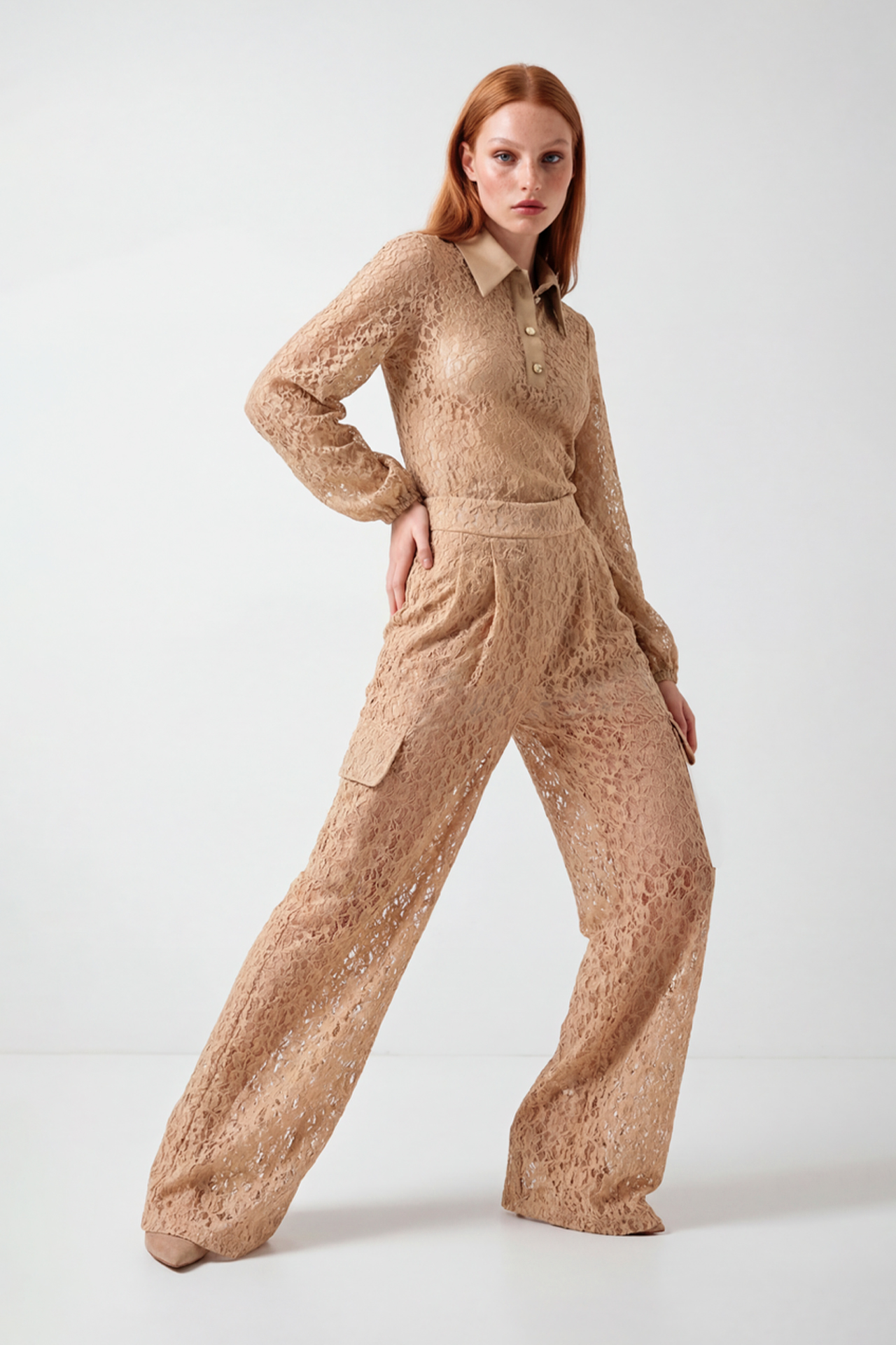 Calças Cargo em Renda Bege - SAHOCO 4