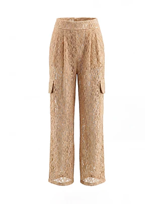 Calças Cargo em Renda Bege - SAHOCO