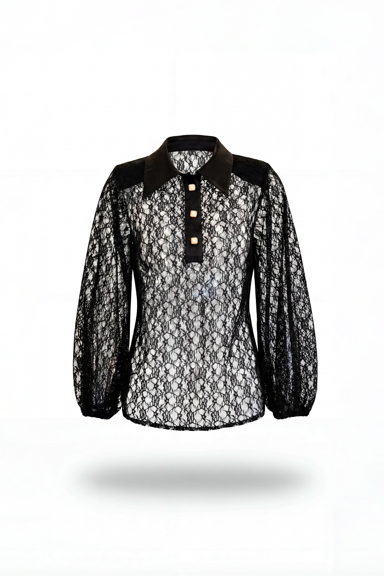 Blusa em Renda com Gola Preto - SAHOCO 1