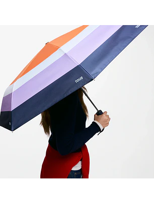 Guarda Sol e Chuva Riscas Coloridas Laranja - Tous 