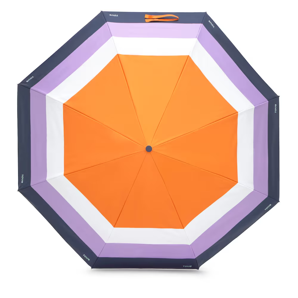 Guarda Sol e Chuva Riscas Coloridas Laranja - Tous  5