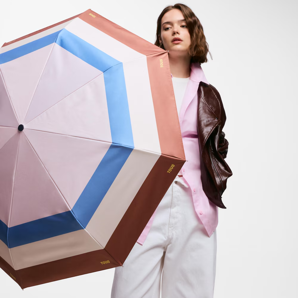 Guarda Sol e Chuva Riscas Coloridas Camel - Tous 2