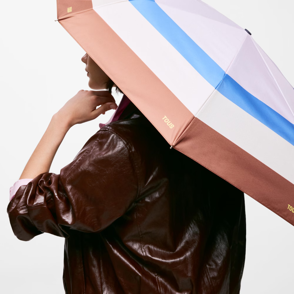 Guarda Sol e Chuva Riscas Coloridas Camel - Tous 5