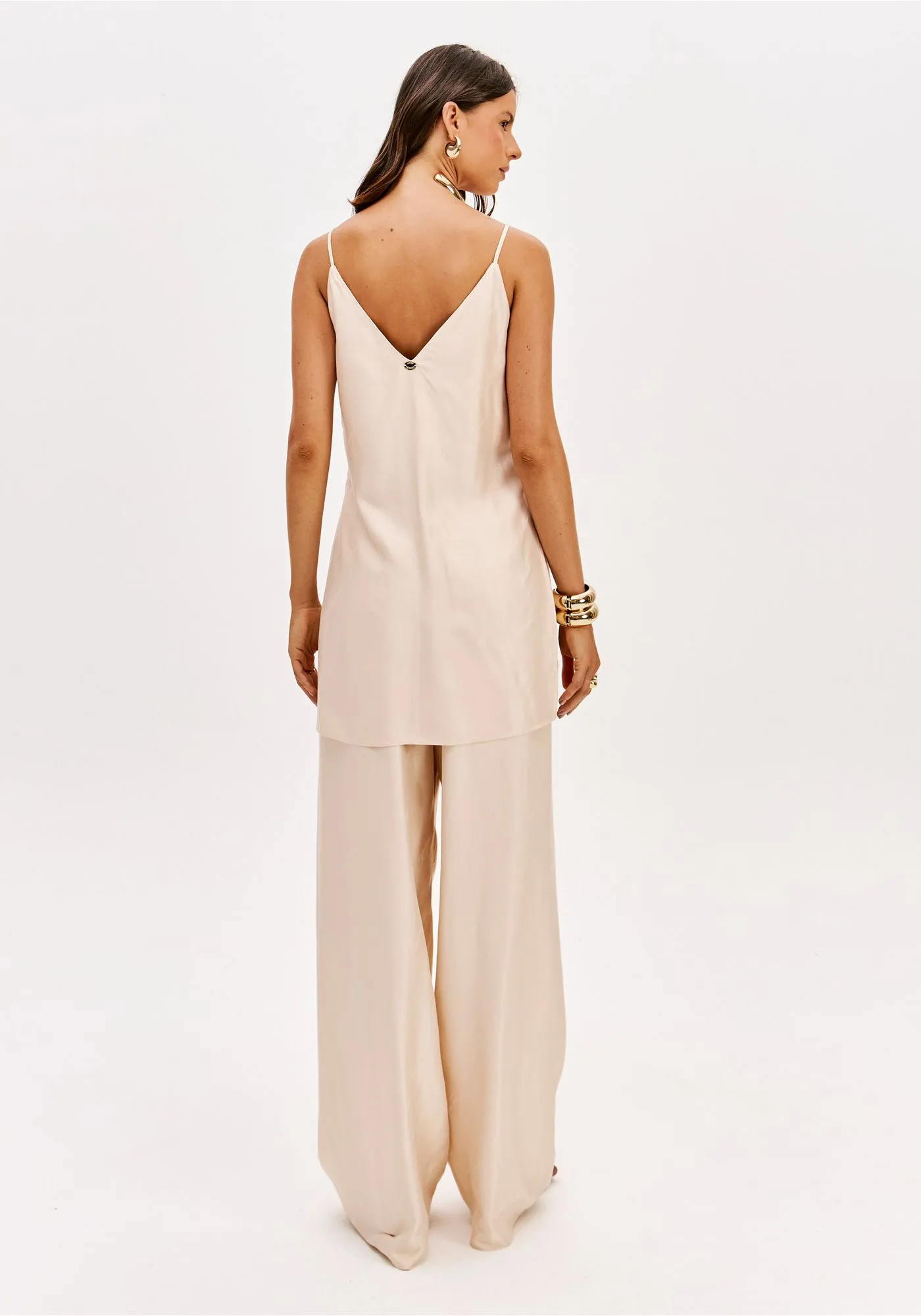 Calças Largas Creme Nude - Lança Perfume 4