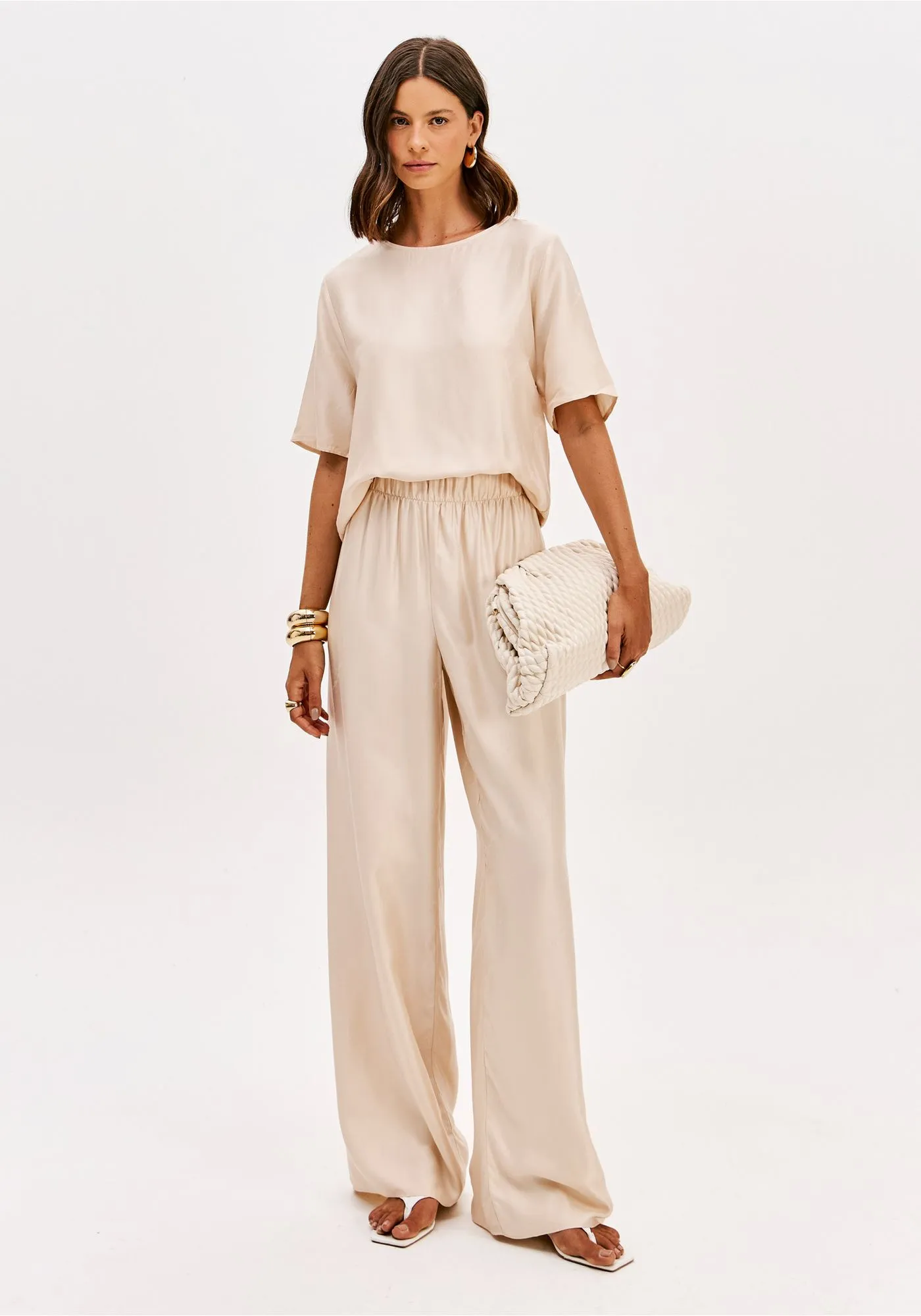 Calças Largas Creme Nude - Lança Perfume 2