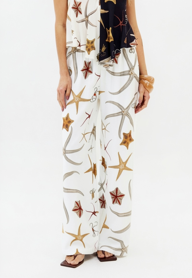 Calças Largas STARFISH Branco - Lança Perfume 1