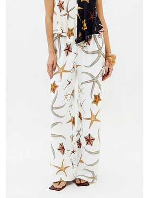 Calças Largas STARFISH Branco - Lança Perfume