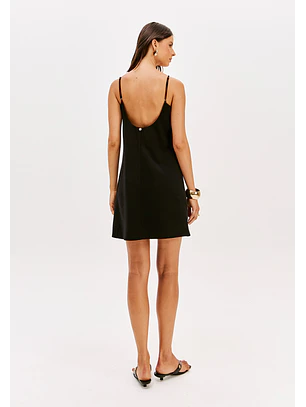 Vestido Curto com Strass Preto - Lança Perfume