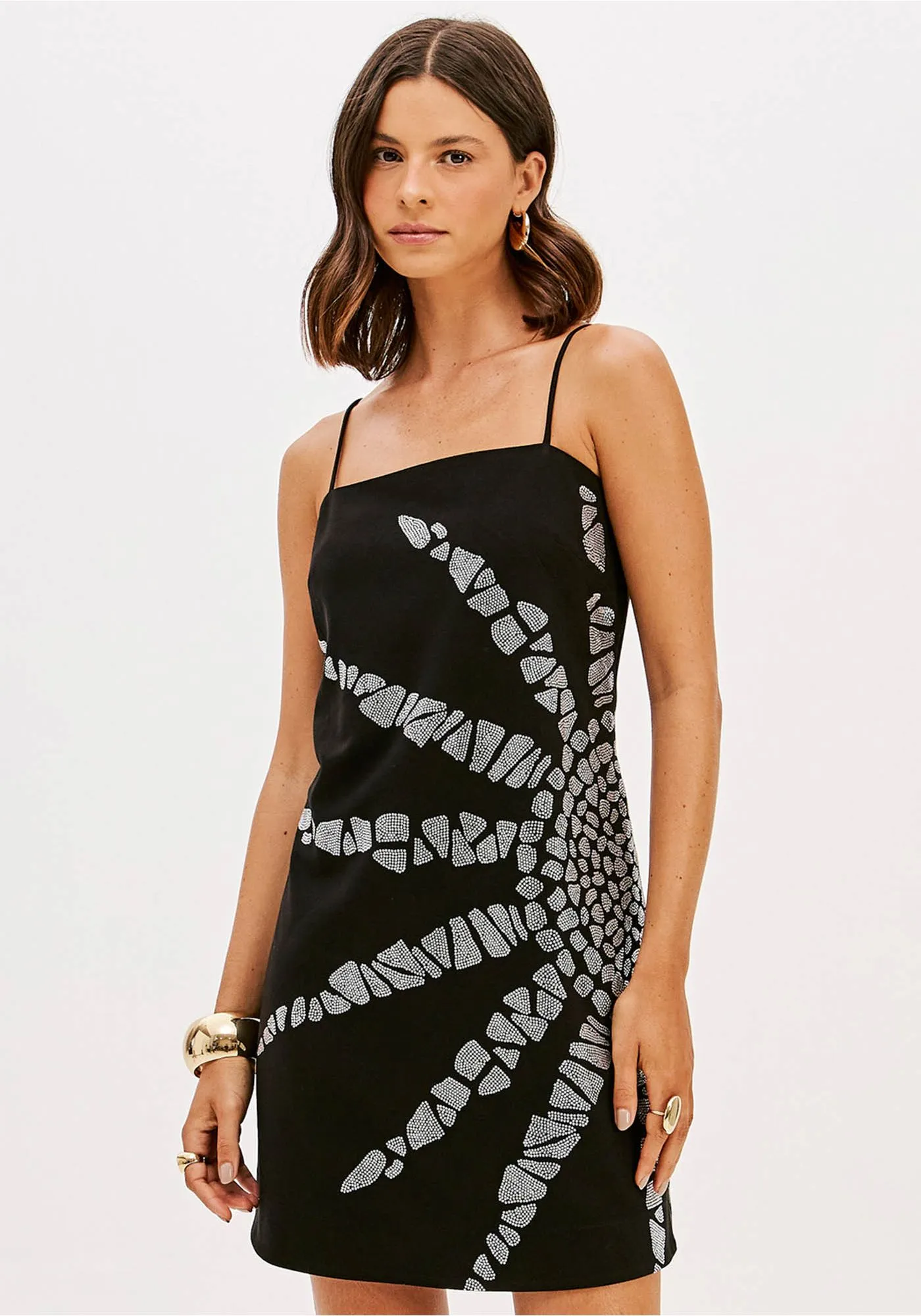 Vestido Curto com Strass Preto - Lança Perfume 1