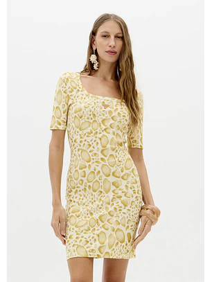 Vestido Curto Canelado TURTLE Bege - Lança Perfume