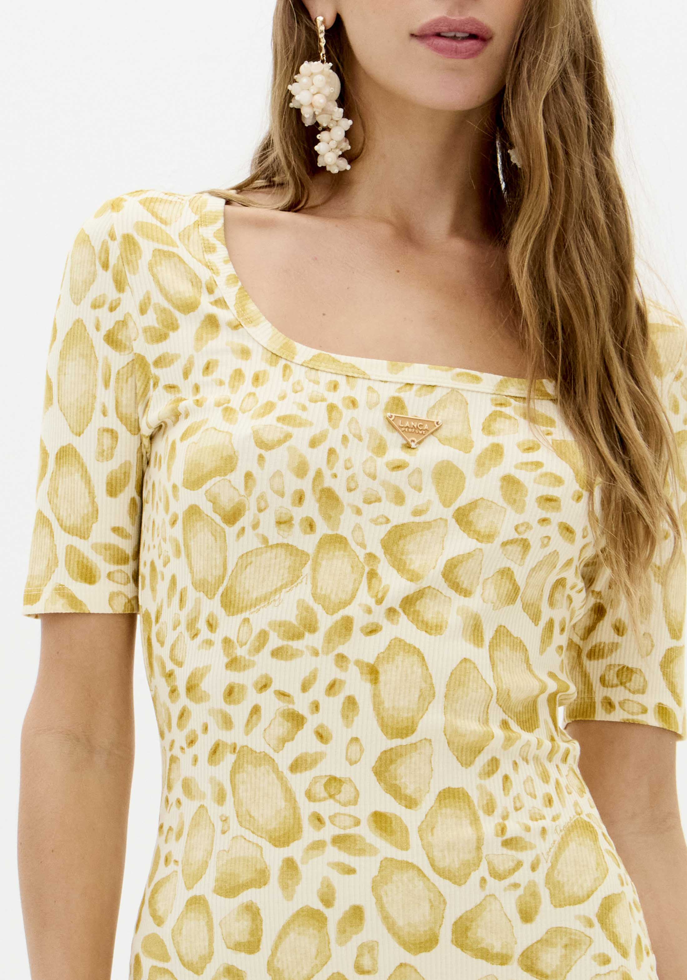 Vestido Curto Canelado TURTLE Bege - Lança Perfume 2